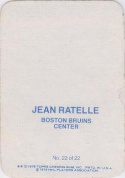 1976-77 Topps - Glossy Inserts #22 Jean Ratelle Back
