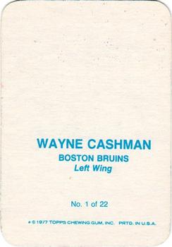 1977-78 Topps - Glossy Inserts (Rounded Corners) #1 Wayne Cashman Back