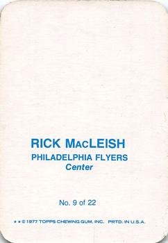1977-78 Topps - Glossy Inserts (Rounded Corners) #9 Rick MacLeish Back