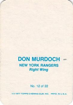 1977-78 Topps - Glossy Inserts (Rounded Corners) #12 Don Murdoch Back