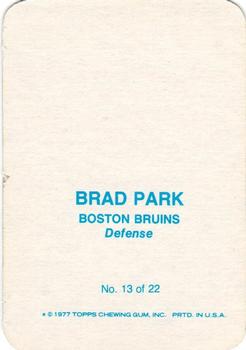 1977-78 Topps - Glossy Inserts (Rounded Corners) #13 Brad Park Back