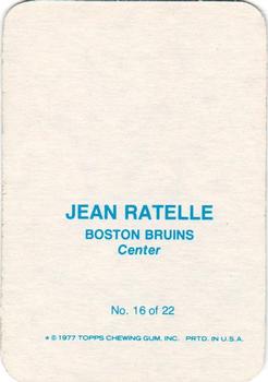 1977-78 Topps - Glossy Inserts (Rounded Corners) #16 Jean Ratelle Back