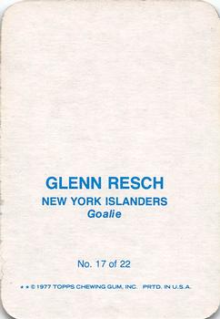 1977-78 Topps - Glossy Inserts (Rounded Corners) #17 Glenn Resch Back