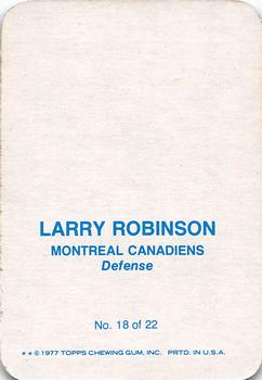 1977-78 Topps - Glossy Inserts (Rounded Corners) #18 Larry Robinson Back