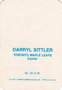 1977-78 Topps - Glossy Inserts (Rounded Corners) #20 Darryl Sittler Back