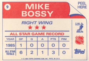 1985-86 Topps - Stickers #9 Mike Bossy Back