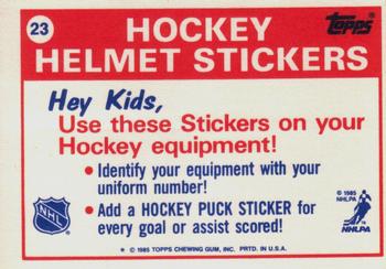1985-86 Topps - Stickers #23 Montreal Canadiens Back