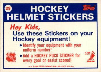 1986-87 Topps - Stickers #29 Minnesota North Stars Back