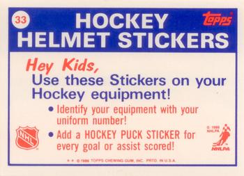 1986-87 Topps - Stickers #33 Edmonton Oilers Back