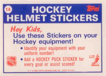 1986-87 Topps - Stickers #14 Buffalo Sabres Back