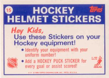 1986-87 Topps - Stickers #15 Detroit Red Wings Back