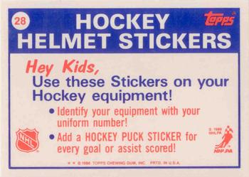 1986-87 Topps - Stickers #28 St. Louis Blues Back