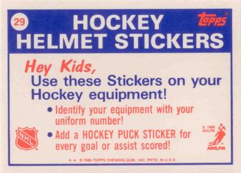1986-87 Topps - Stickers #29 Minnesota North Stars Back