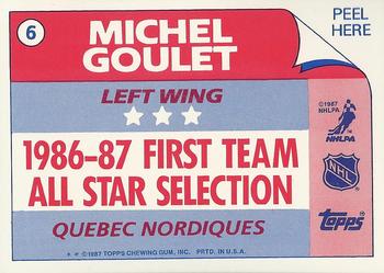 1987-88 Topps - Stickers #6 Michel Goulet Back