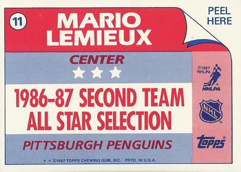 1987-88 Topps - Stickers #11 Mario Lemieux Back