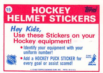 1987-88 Topps - Stickers #15 Detroit Red Wings Back