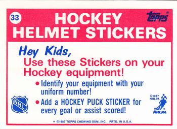 1987-88 Topps - Stickers #33 Edmonton Oilers Back
