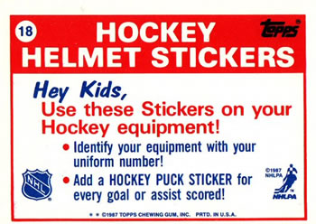1987-88 Topps - Stickers #18 Calgary Flames Back