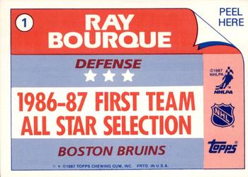 1987-88 Topps - Stickers #1 Ray Bourque Back