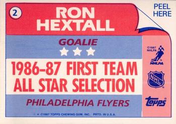 1987-88 Topps - Stickers #2 Ron Hextall Back