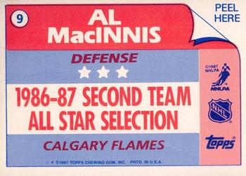 1987-88 Topps - Stickers #9 Al MacInnis Back