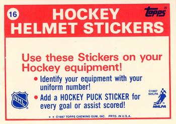 1987-88 Topps - Stickers #16 Pittsburgh Penguins Back