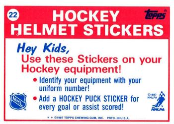 1987-88 Topps - Stickers #22 Los Angeles Kings Back