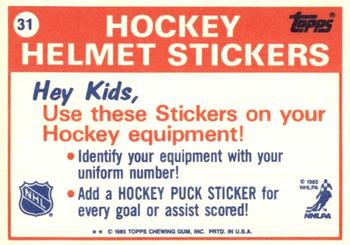 1987-88 Topps - Stickers #31 Boston Bruins Back