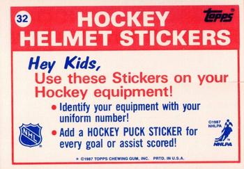 1987-88 Topps - Stickers #32 New York Islanders Back