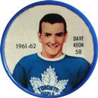 1961-62 Shirriff Coins #58 Dave Keon Front