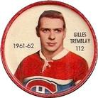 1961-62 Shirriff Coins #112 Gilles Tremblay Front
