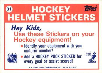 1988-89 Topps - Stickers #31 Boston Bruins Back