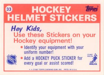 1988-89 Topps - Stickers #33 Edmonton Oilers Back