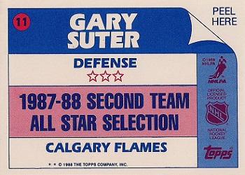 1988-89 Topps - Stickers #11 Gary Suter Back