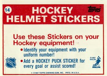 1988-89 Topps - Stickers #14 Buffalo Sabres Back