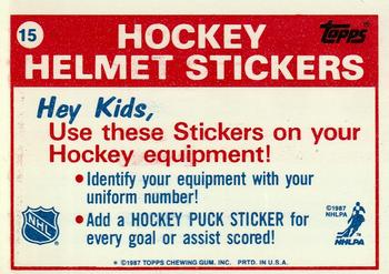 1988-89 Topps - Stickers #15 Detroit Red Wings Back