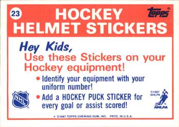 1988-89 Topps - Stickers #23 Montreal Canadiens Back