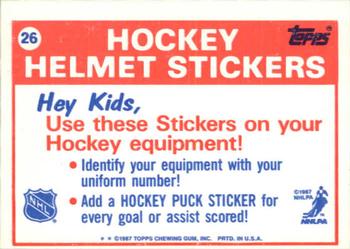 1988-89 Topps - Stickers #26 Philadelphia Flyers Back