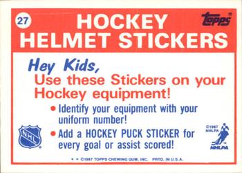 1988-89 Topps - Stickers #27 New Jersey Devils Back