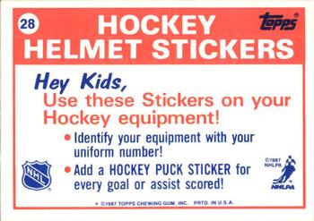 1988-89 Topps - Stickers #28 St. Louis Blues Back