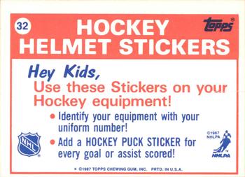 1988-89 Topps - Stickers #32 New York Islanders Back
