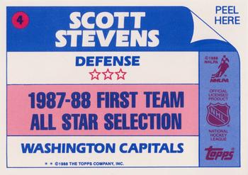 1988-89 Topps - Stickers #4 Scott Stevens Back