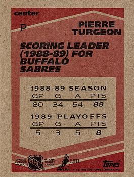 1989-90 Topps - Wax Box Bottom Panels Singles #P Pierre Turgeon Back