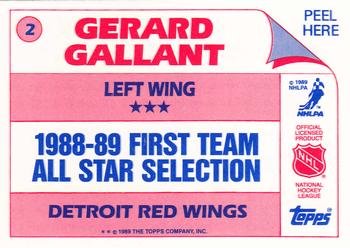 1989-90 Topps - Stickers #2 Gerard Gallant Back