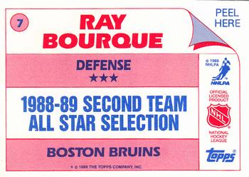 1989-90 Topps - Stickers #7 Ray Bourque Back