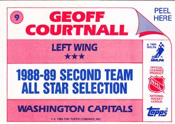 1989-90 Topps - Stickers #9 Geoff Courtnall Back