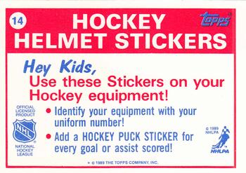 1989-90 Topps - Stickers #14 Buffalo Sabres Back