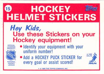 1989-90 Topps - Stickers #15 Detroit Red Wings Back
