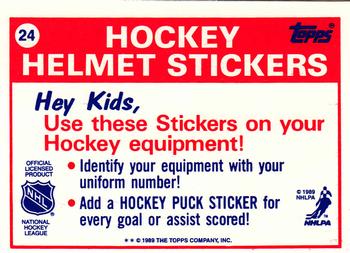 1989-90 Topps - Stickers #24 Vancouver Canucks Back