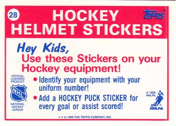 1989-90 Topps - Stickers #28 St. Louis Blues Back